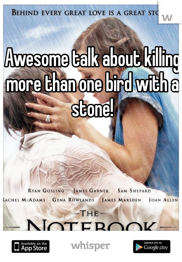 Awesome talk about killing more than one bird with a stone!