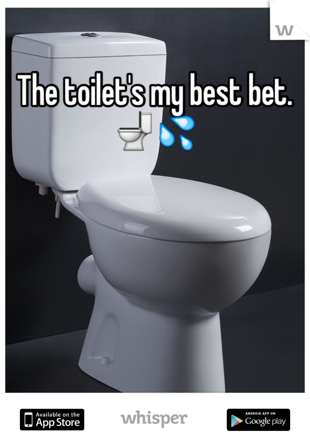 The toilet's my best bet. 
🚽💦