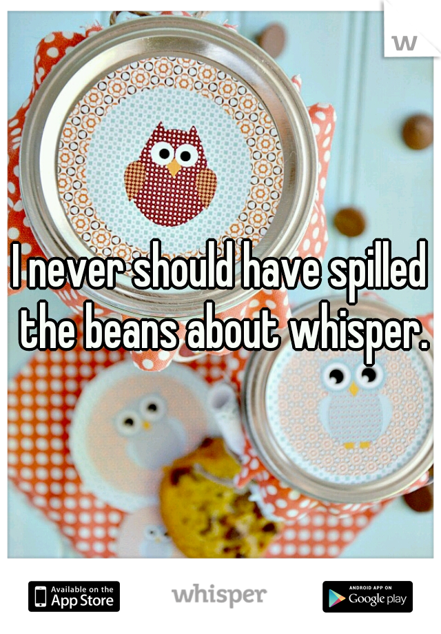 I never should have spilled the beans about whisper.