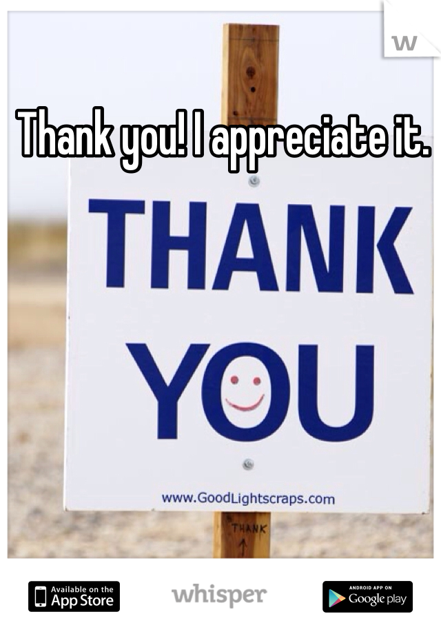 Thank you! I appreciate it. 