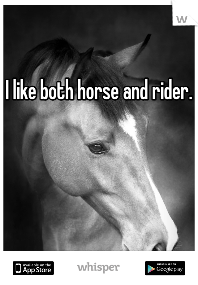 I like both horse and rider. 