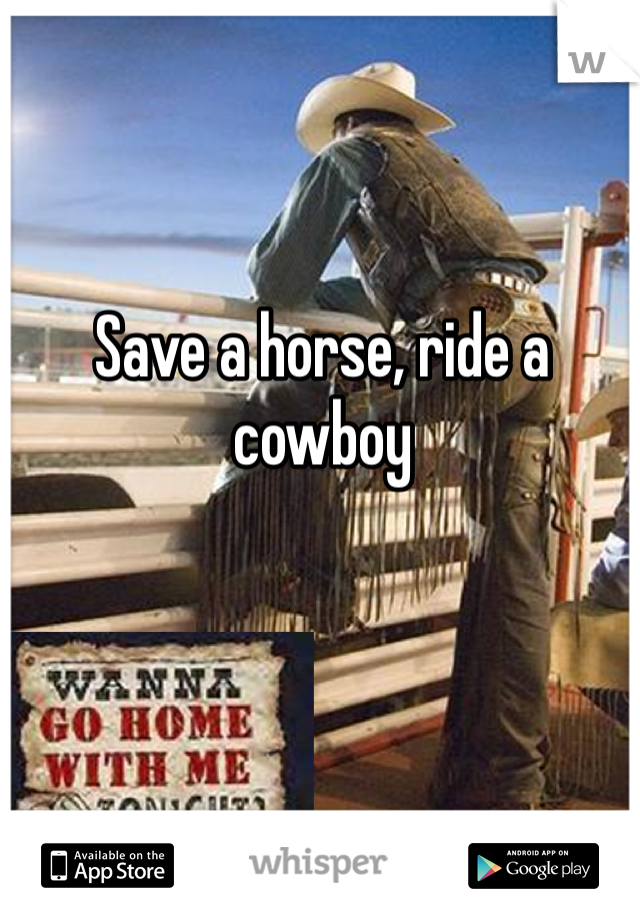 Save a horse, ride a cowboy