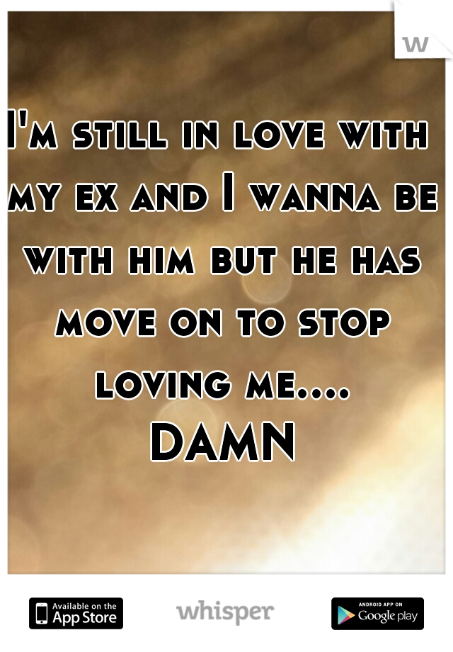 I'm still in love with my ex and I wanna be with him but he has move on to stop loving me.... DAMN