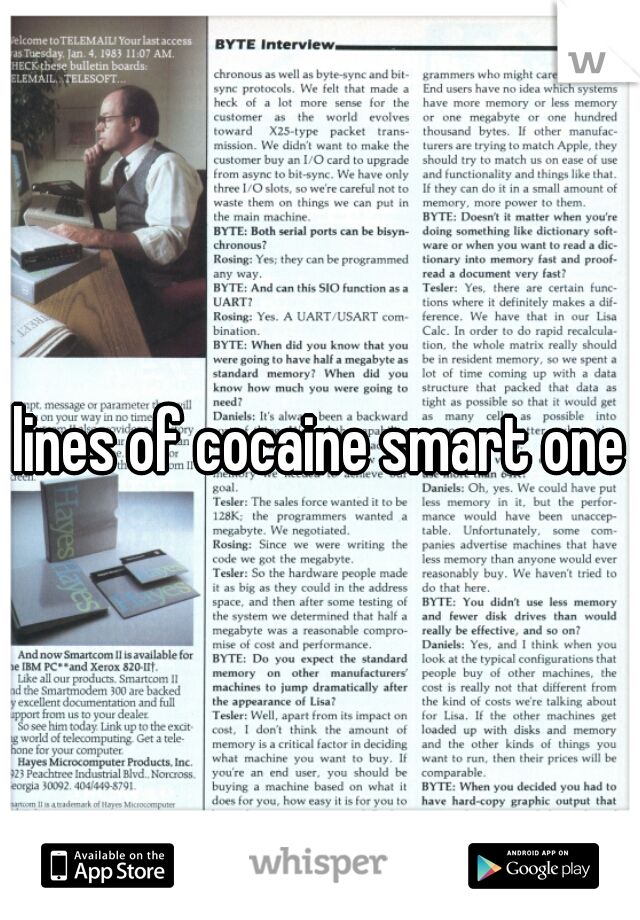 lines of cocaine smart one