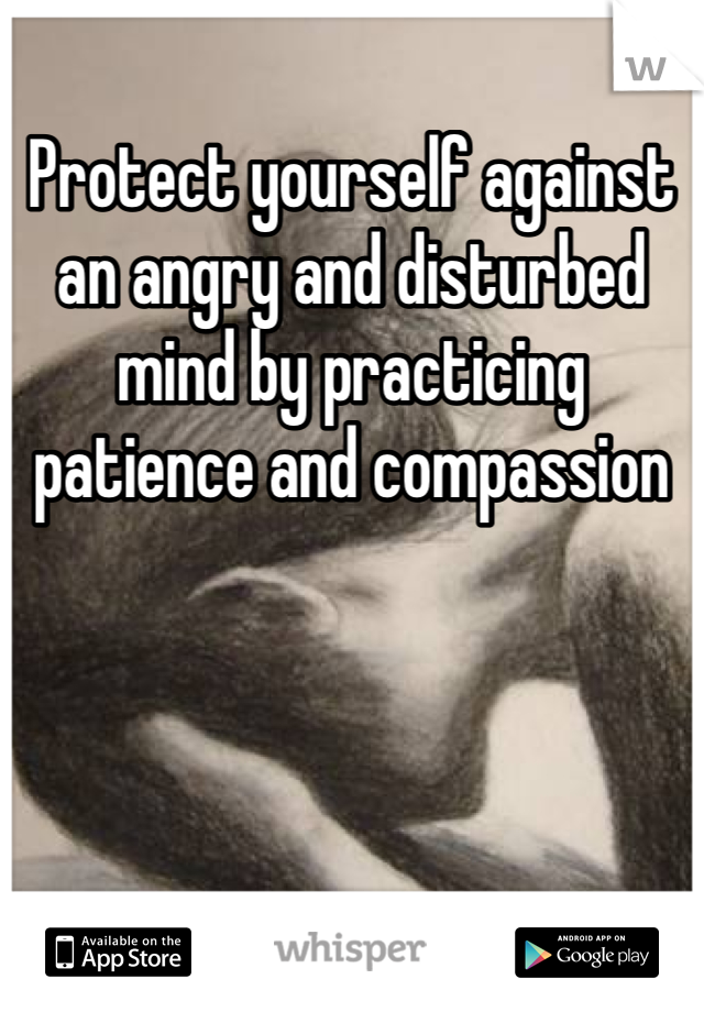 Protect yourself against an angry and disturbed mind by practicing patience and compassion 