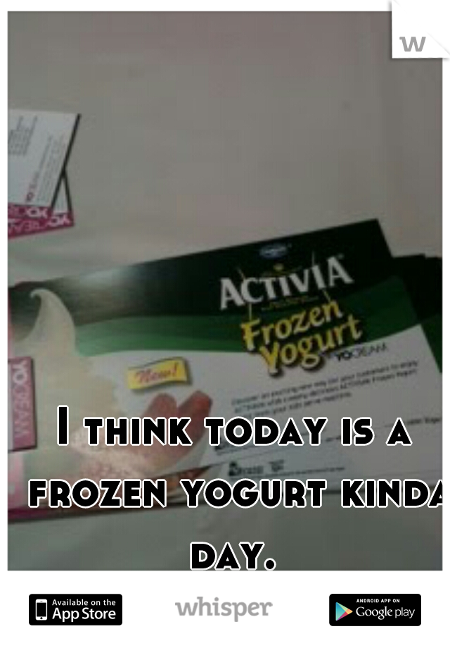 I think today is a frozen yogurt kinda day. 