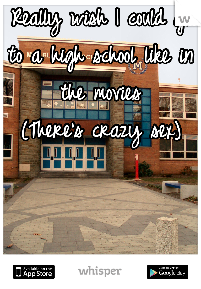 Really wish I could go to a high school like in the movies 
(There's crazy sex) 
