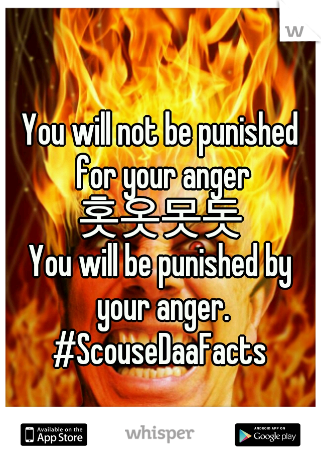 You will not be punished for your anger
홋옷못돗
You will be punished by your anger.
#ScouseDaaFacts