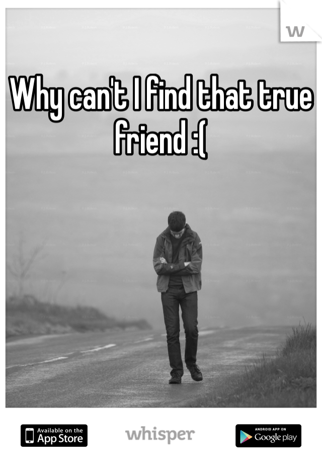 Why can't I find that true friend :(