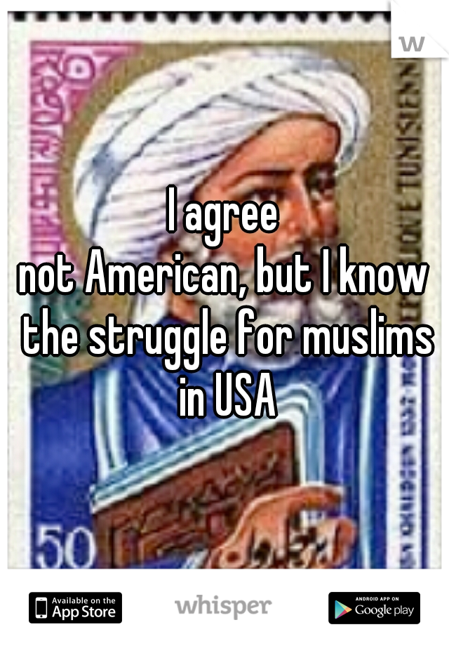 I agree
not American, but I know the struggle for muslims in USA
