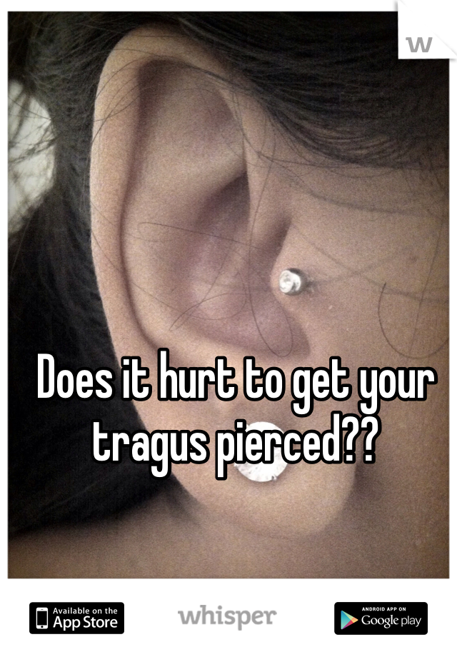 Does it hurt to get your tragus pierced??
 