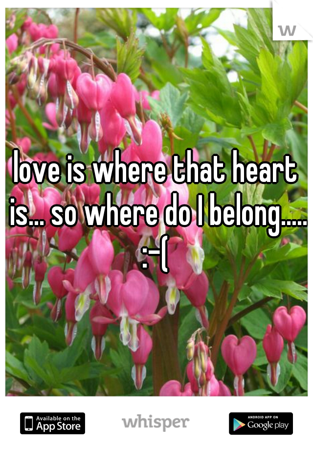 love is where that heart is... so where do I belong..... :-( 