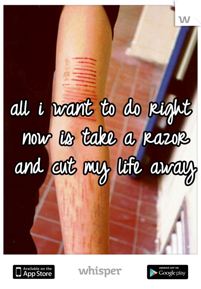 all i want to do right now is take a razor and cut my life away