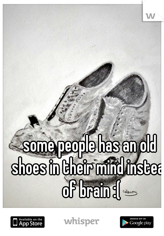 some people has an old shoes in their mind instead of brain :(