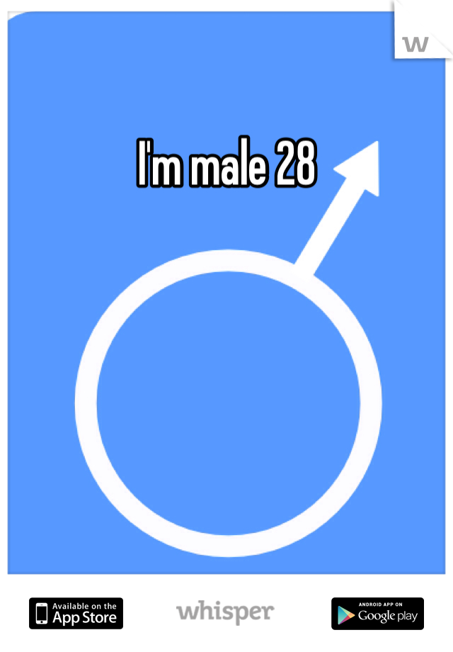 I'm male 28