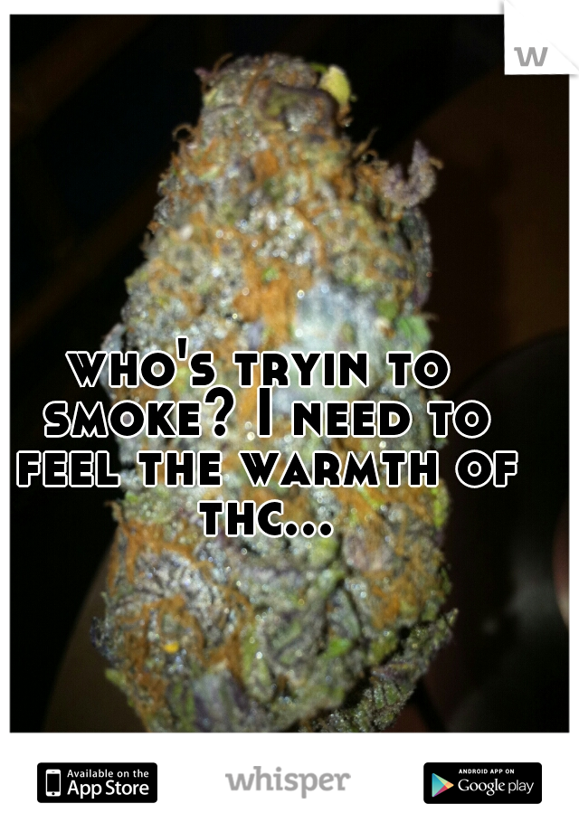 who's tryin to smoke? I need to feel the warmth of thc...
