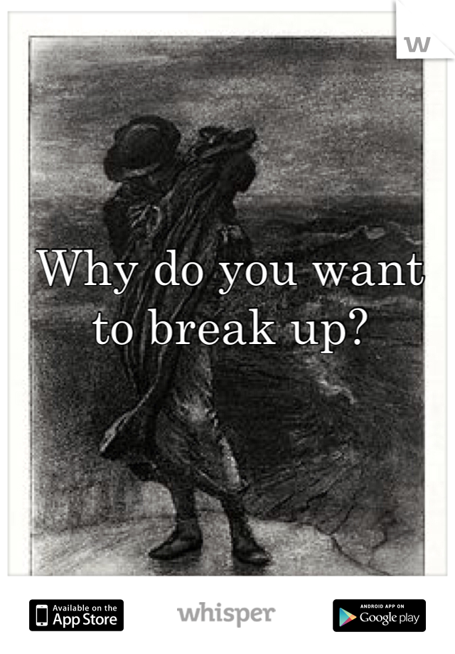 Why do you want to break up?