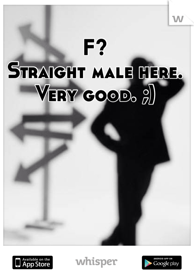 F?
Straight male here. 
Very good. ;)