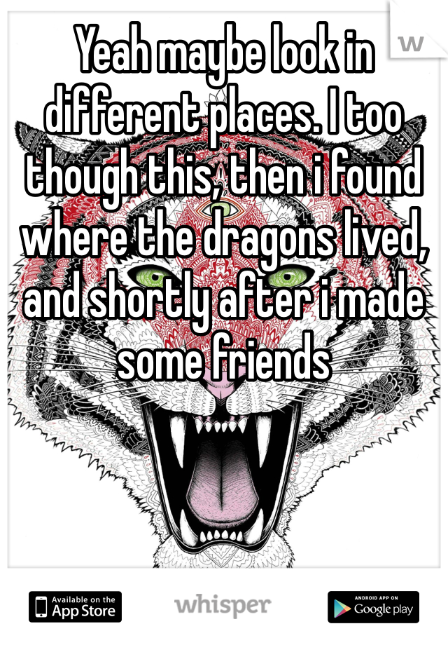 Yeah maybe look in different places. I too though this, then i found where the dragons lived, and shortly after i made some friends