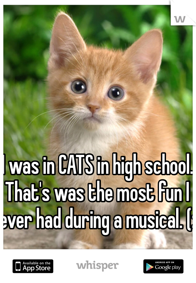 I was in CATS in high school. That's was the most fun I ever had during a musical. (: