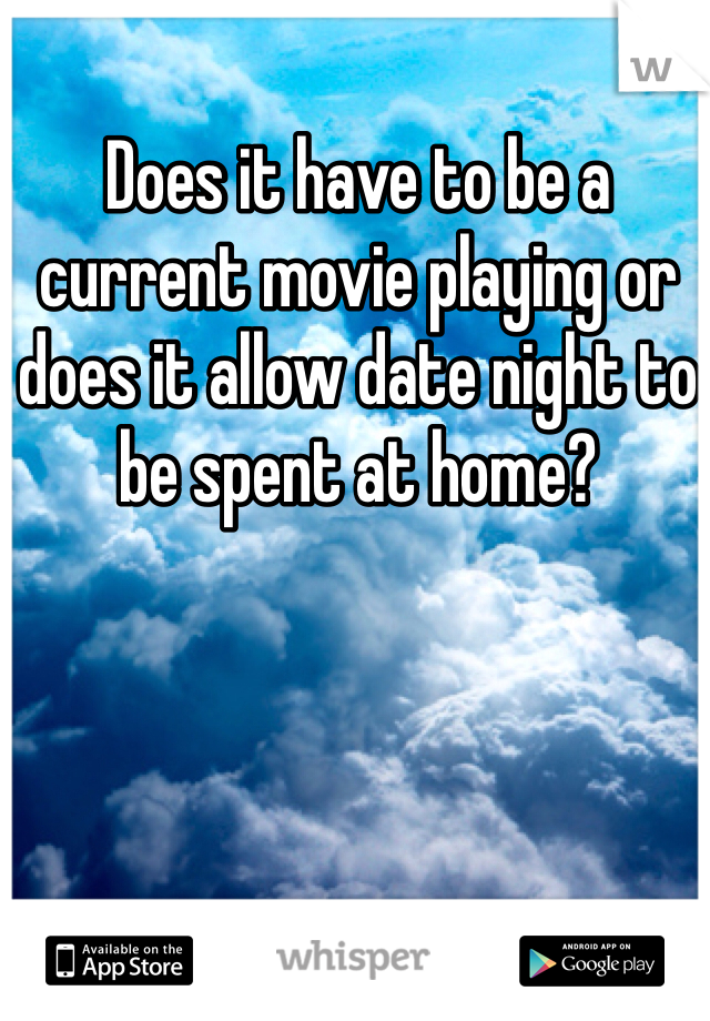 Does it have to be a current movie playing or does it allow date night to be spent at home?