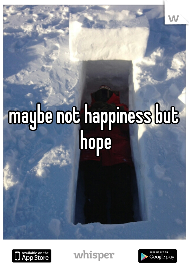 maybe not happiness but hope