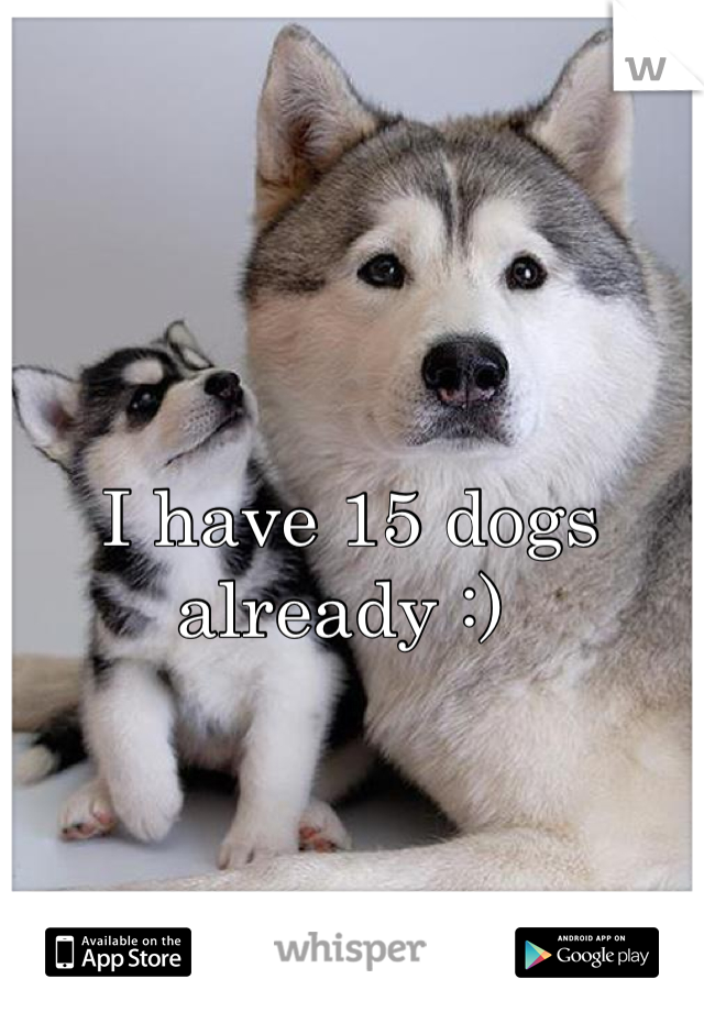 I have 15 dogs already :) 