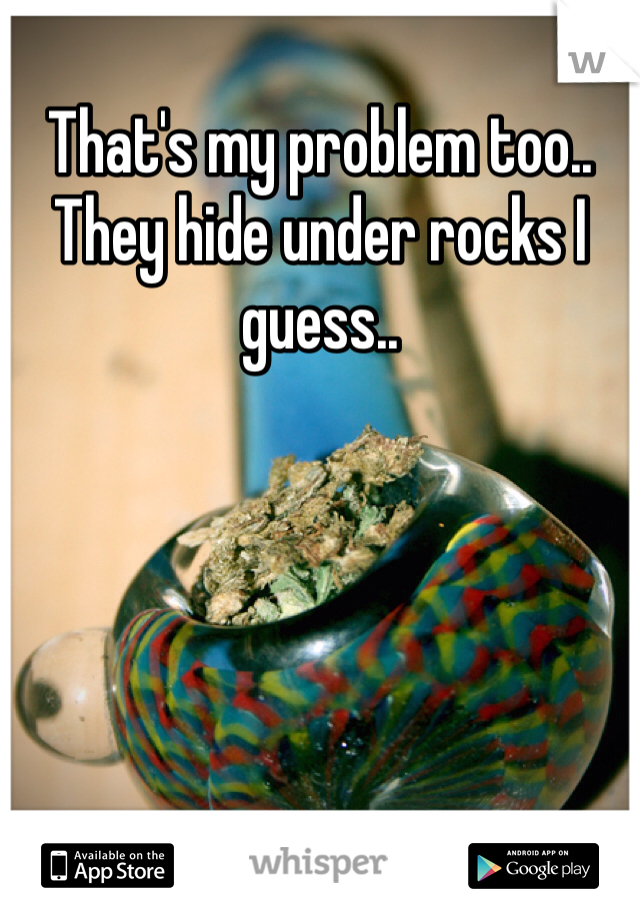 That's my problem too.. They hide under rocks I guess..