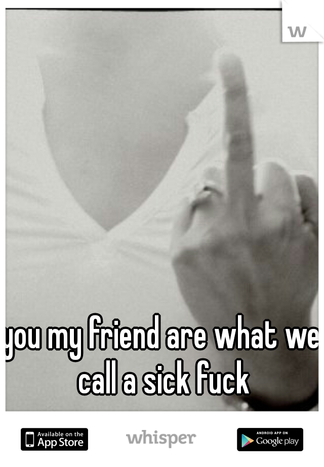 you my friend are what we call a sick fuck