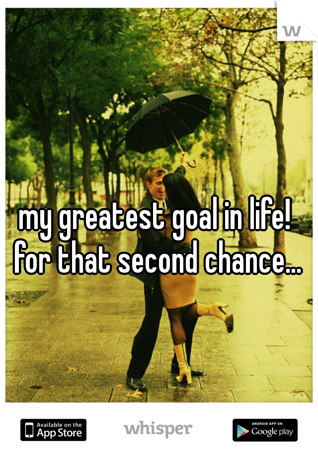 my greatest goal in life!  for that second chance... 