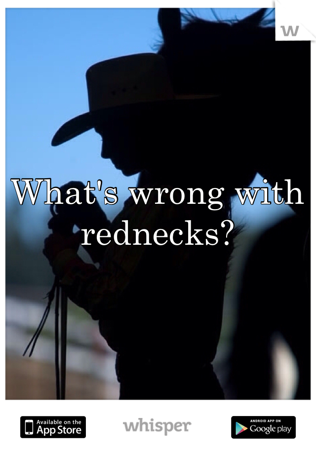 What's wrong with rednecks?