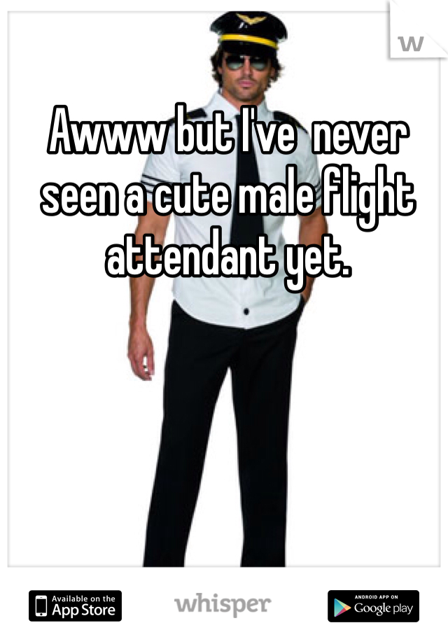 Awww but I've  never seen a cute male flight attendant yet.