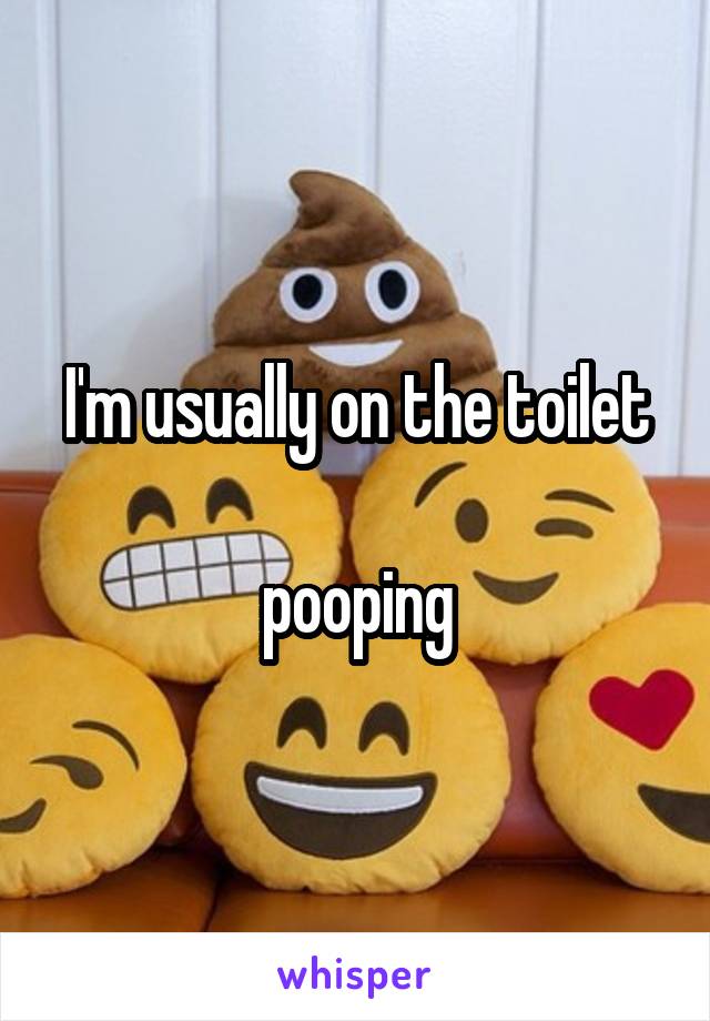 I'm usually on the toilet

pooping