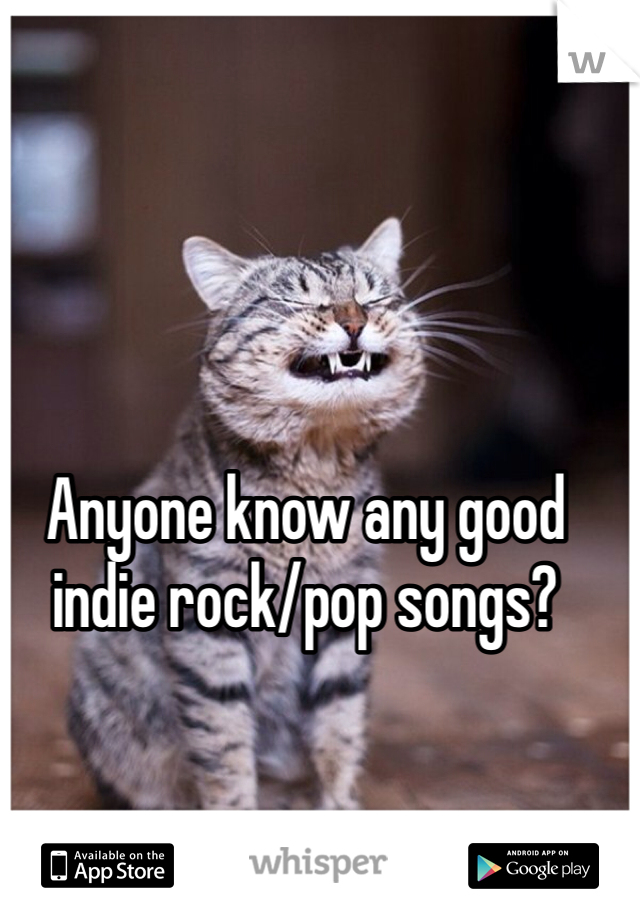 Anyone know any good indie rock/pop songs? 