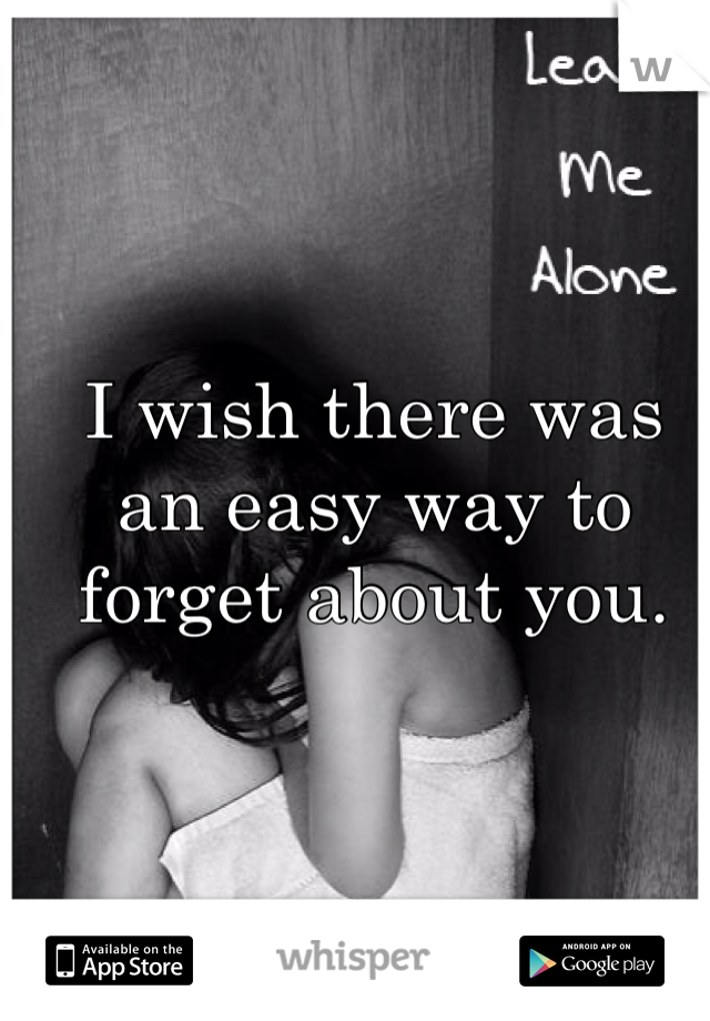 I wish there was an easy way to forget about you. 