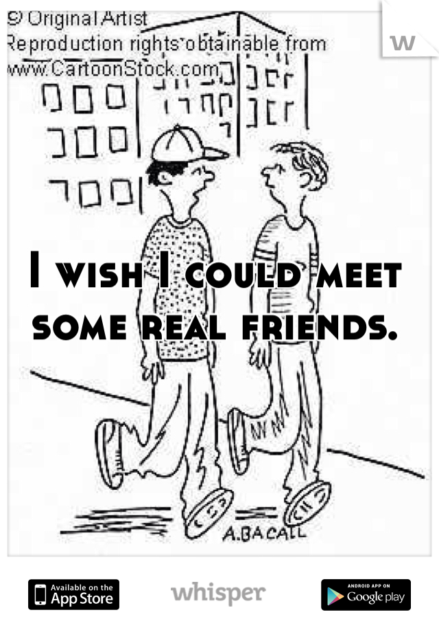 I wish I could meet some real friends. 