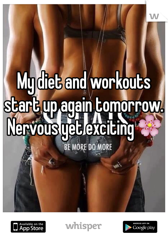 My diet and workouts start up again tomorrow. Nervous yet exciting 🌸