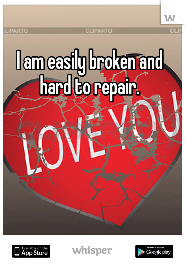 I am easily broken and hard to repair. 