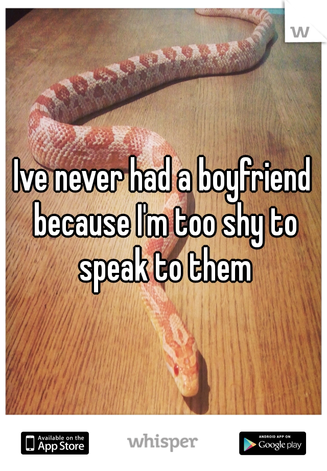 Ive never had a boyfriend because I'm too shy to speak to them