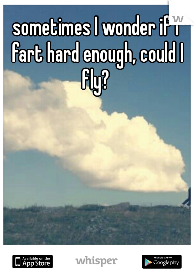 sometimes I wonder if I fart hard enough, could I fly? 