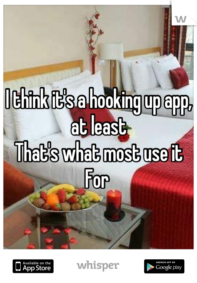 I think it's a hooking up app, at least 
That's what most use it
For 