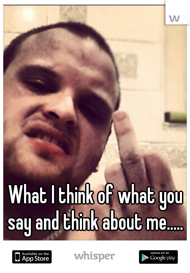 What I think of what you say and think about me..... 