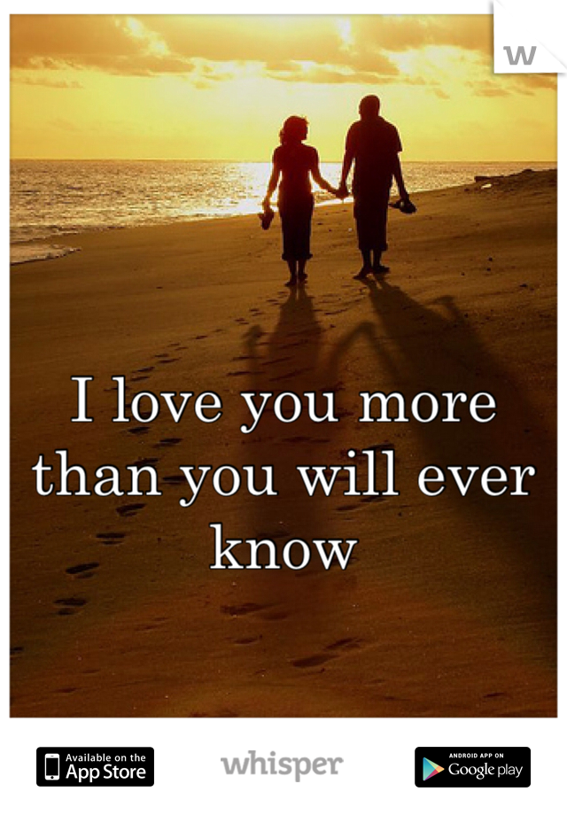 I love you more than you will ever know