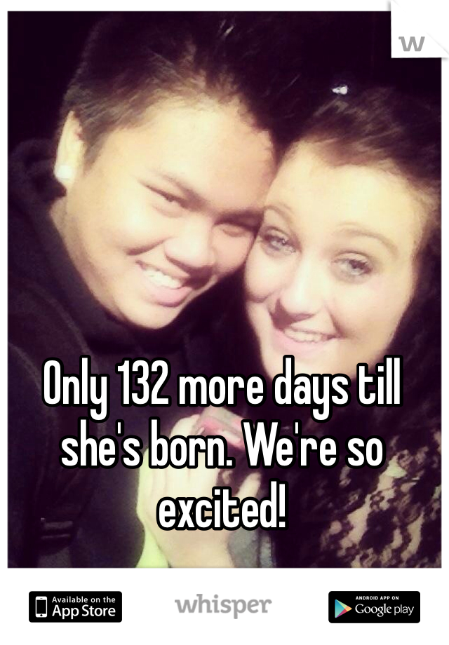 Only 132 more days till she's born. We're so excited! 