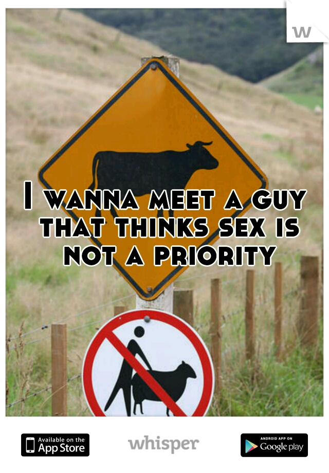 I wanna meet a guy that thinks sex is not a priority