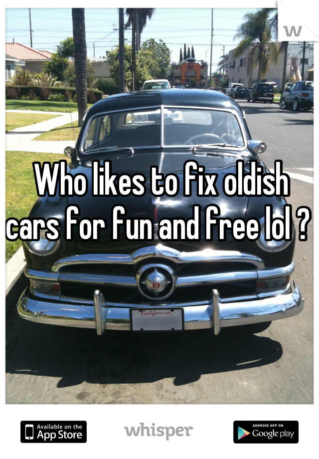 Who likes to fix oldish cars for fun and free lol ? 