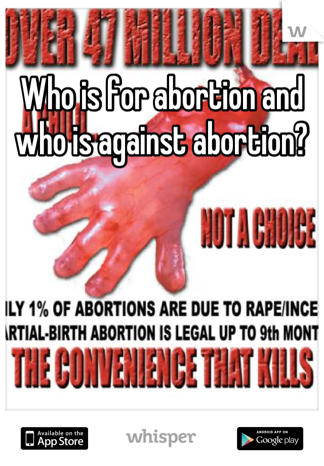 Who is for abortion and who is against abortion?