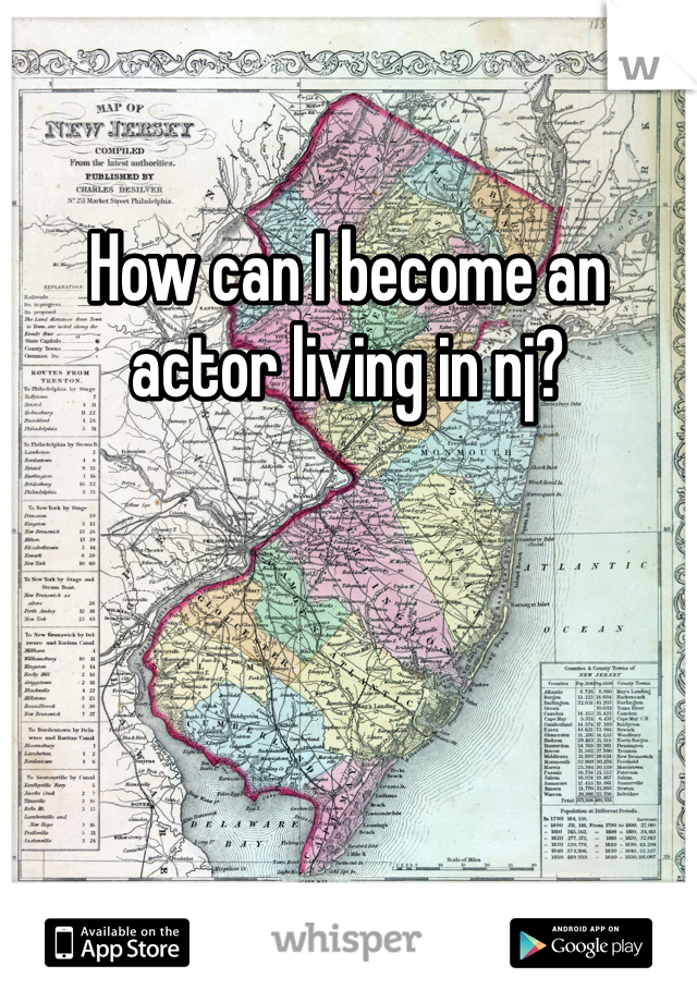 How can I become an actor living in nj?