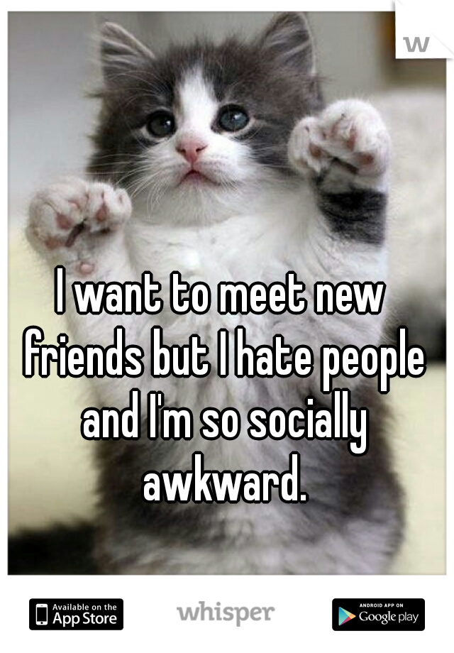 I want to meet new friends but I hate people and I'm so socially awkward.