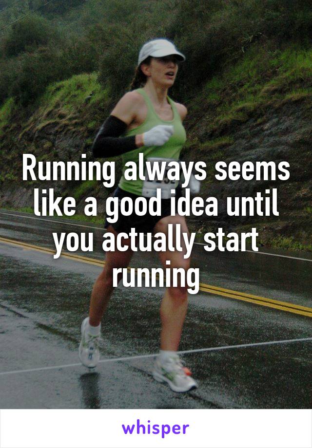 Running always seems like a good idea until you actually start running
